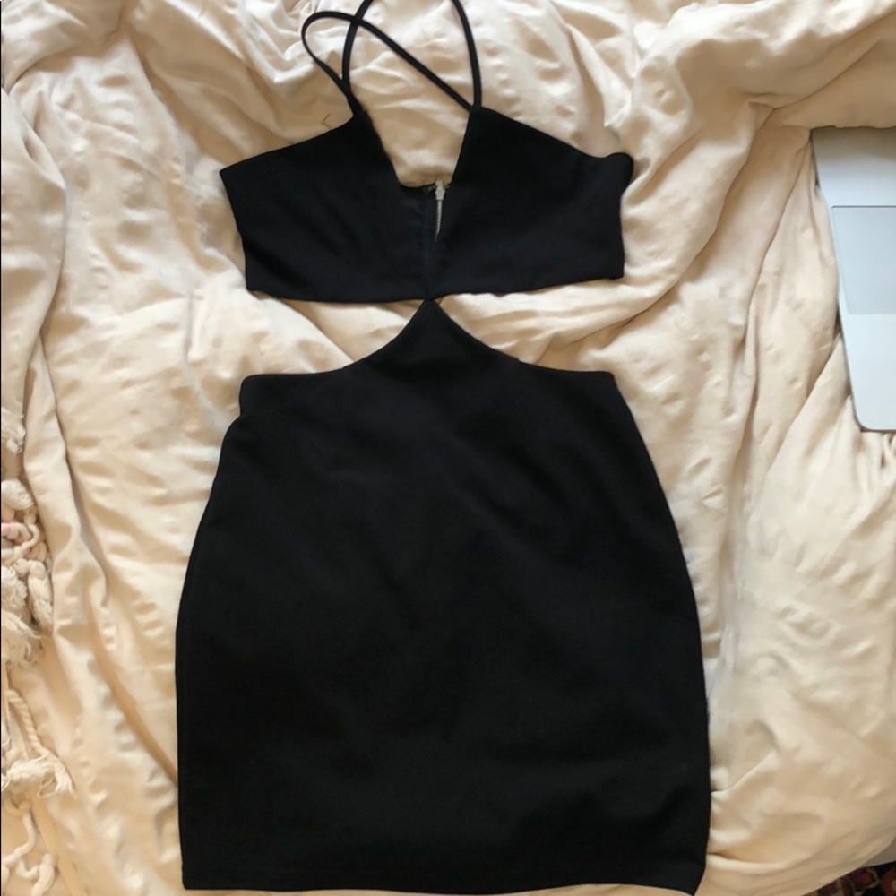 Showpo black cut-out mini dress